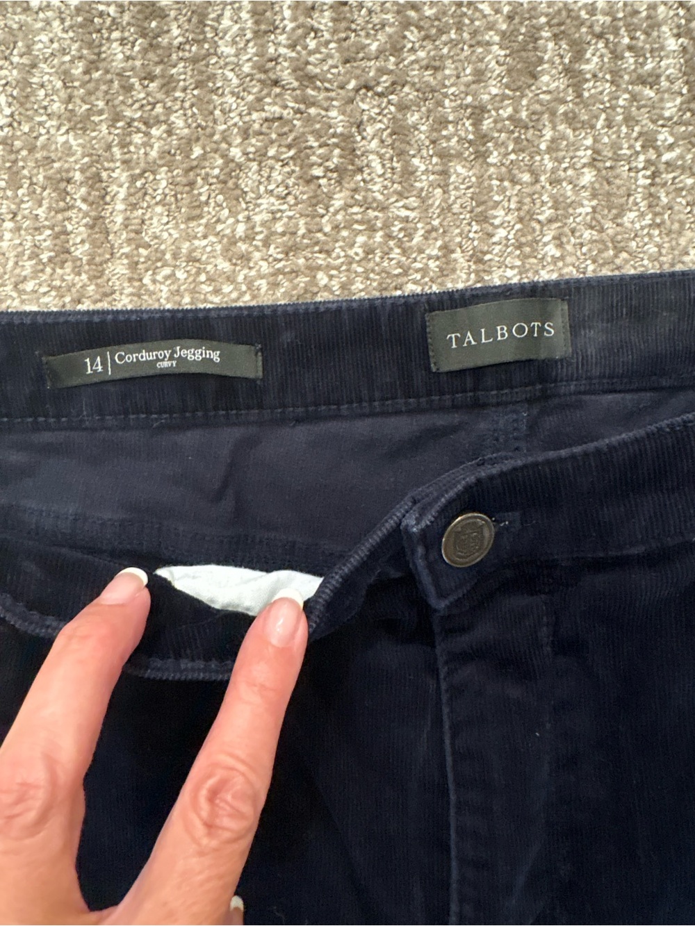 Talbots Curvy Fit Corduroy Jegging - Navy Blue | Size 14 - Picture 4 of 14